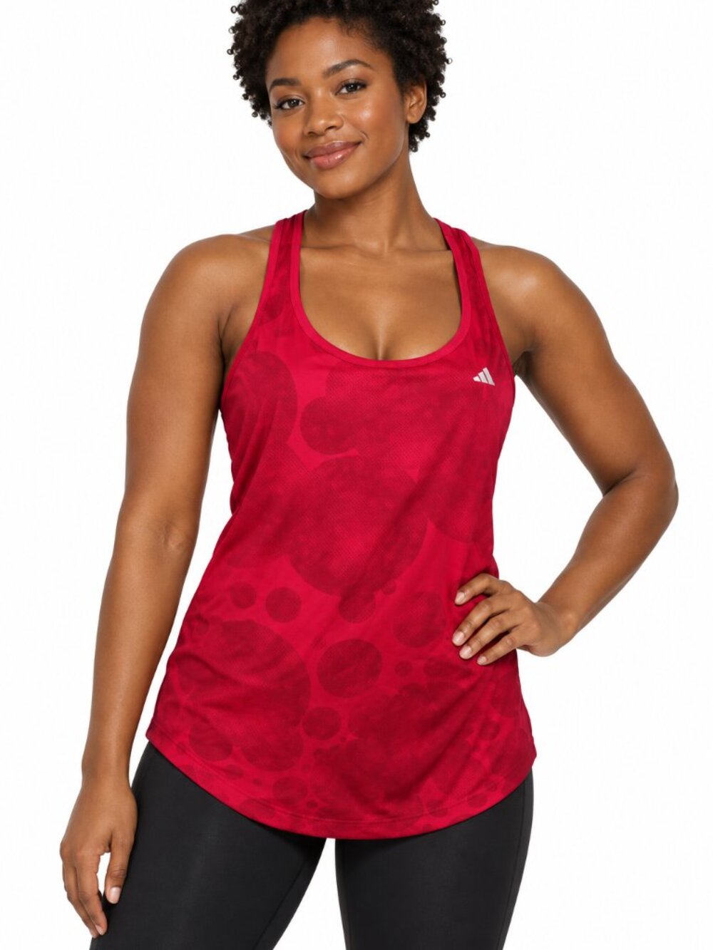 Adidas Women’s Red Printed Racerback Athletic Tank Top Size M